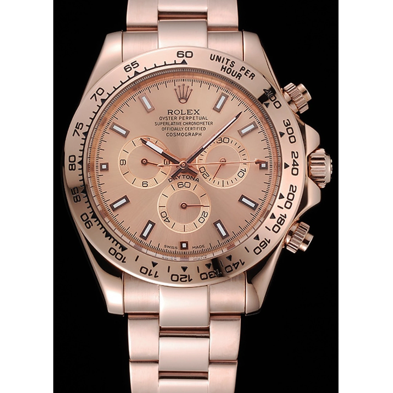 MiroTime 0727 Rolex Cosmograph Daytona Pink Dial Rose Gold Case And Bracelet 1454247